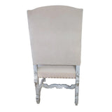 Carved Distressed White Dining Chair Bianca, Tan Velvet Dining Chairs LOOMLAN By Peninsula Home