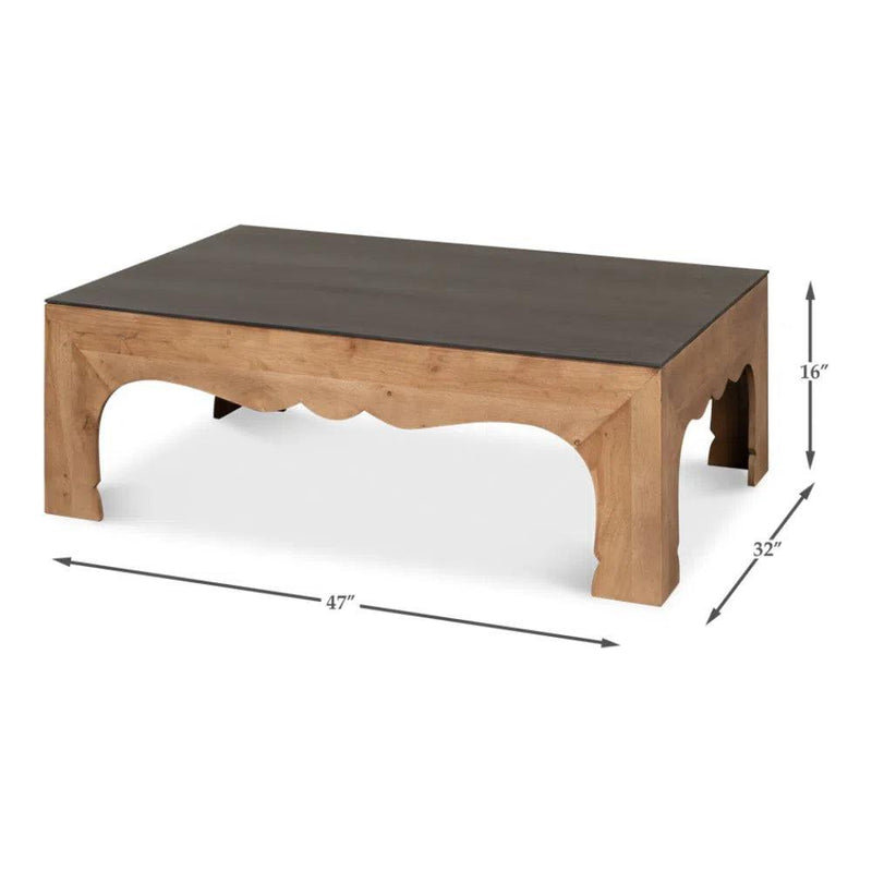 Casablanca Coffee Table Two Tone Wood and Steel Coffee Tables LOOMLAN By Sarreid