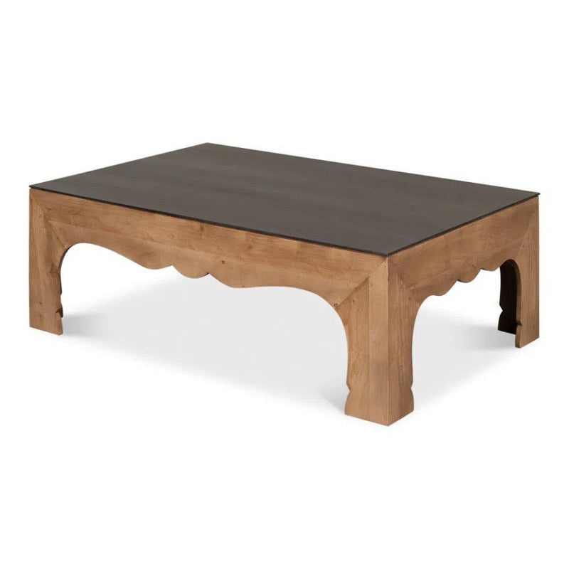 Casablanca Coffee Table Two Tone Wood and Steel Coffee Tables LOOMLAN By Sarreid