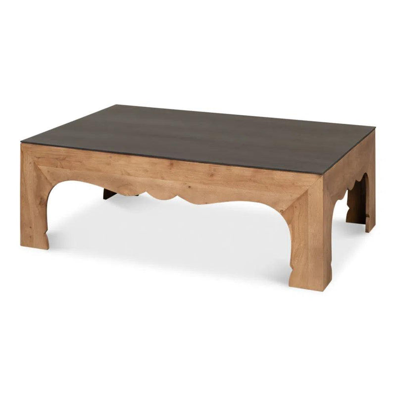 Casablanca Coffee Table Two Tone Wood and Steel Coffee Tables LOOMLAN By Sarreid