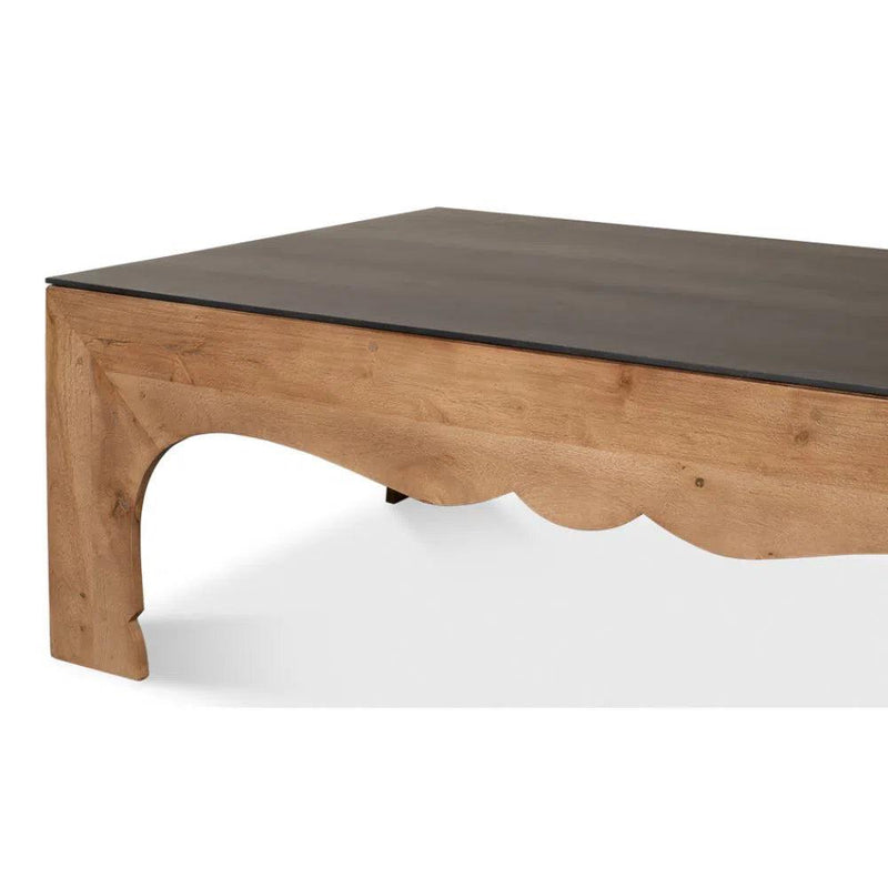 Casablanca Coffee Table Two Tone Wood and Steel Coffee Tables LOOMLAN By Sarreid