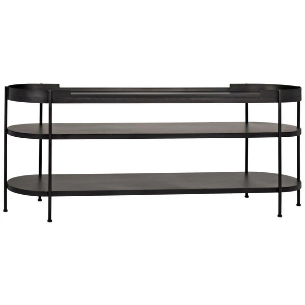 Cassio Black Steel Geometric Console Table Console Tables LOOMLAN By Noir