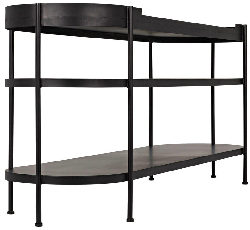 Cassio Black Steel Geometric Console Table Console Tables LOOMLAN By Noir