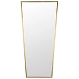 Cassio Steel Vertical Mirror With Brass Finish Wall Mirrors LOOMLAN By Noir