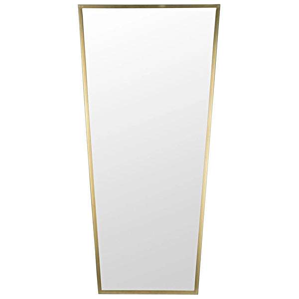 Cassio Steel Vertical Mirror With Brass Finish Wall Mirrors LOOMLAN By Noir