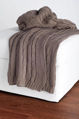 Cassy Cable Knitted Throw Blanket Throw Pillows LOOMLAN By LOOMLAN