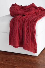 Cassy Cable Knitted Throw Blanket Throw Pillows LOOMLAN By LOOMLAN