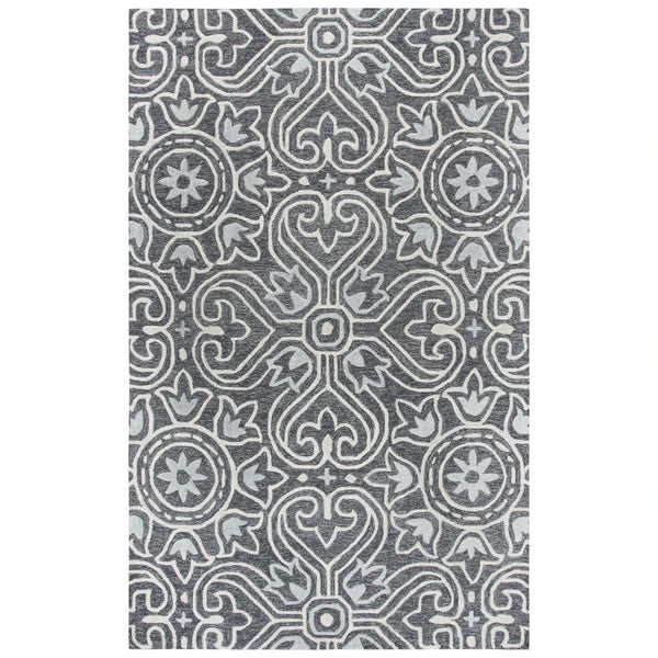 Cast Medallion Gray Large Area Rugs For Living Room Area Rugs LOOMLAN By LOOMLAN