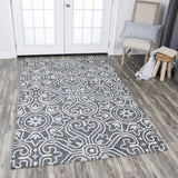 Cast Medallion Gray Large Area Rugs For Living Room Area Rugs LOOMLAN By LOOMLAN