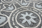 Cast Medallion Gray Large Area Rugs For Living Room Area Rugs LOOMLAN By LOOMLAN