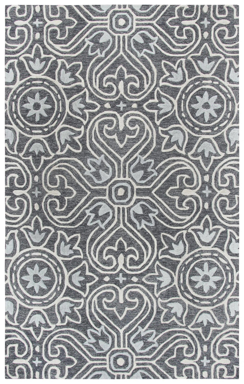 Cast Medallion Gray Large Area Rugs For Living Room Area Rugs LOOMLAN By LOOMLAN