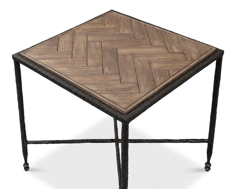 Castle Gate Side Table With Parquet Top Side Tables LOOMLAN By Sarreid