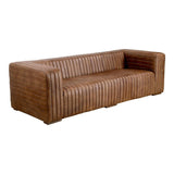 Castle Top-Grain Leather and Solid Pine Brown Sofa Sofas & Loveseats LOOMLAN By Moe's Home