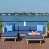 Catalina Armless Sectional Component All Weather Wicker & Teak Outdoor Modulars LOOMLAN By Lloyd Flanders