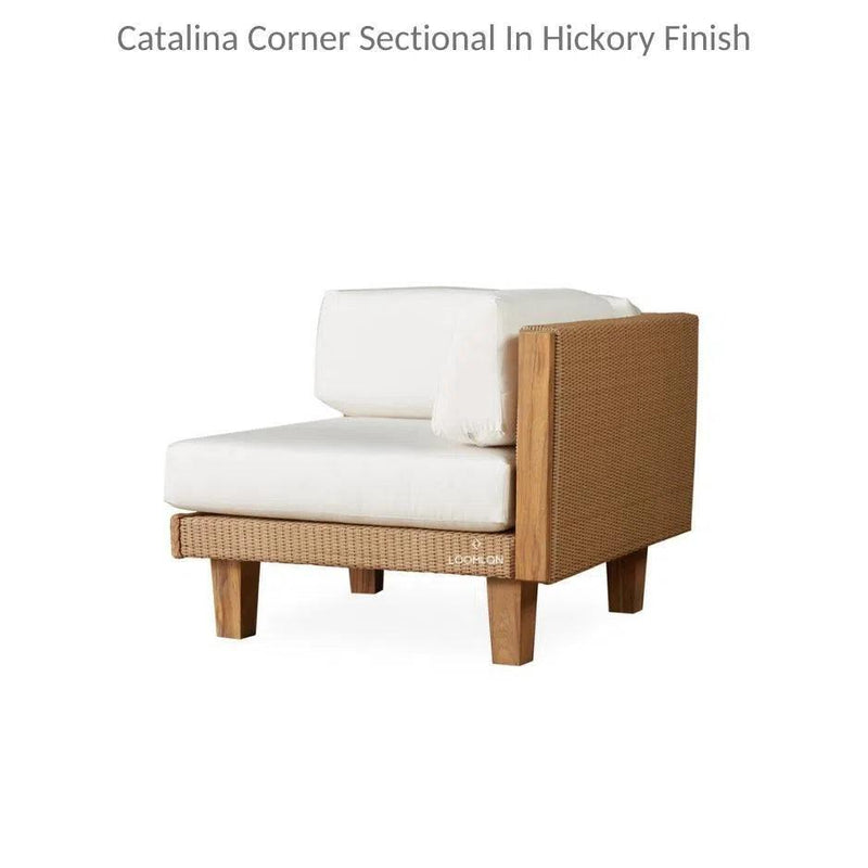 Catalina Corner Sectional Component All Weather Wicker & Teak Outdoor Modulars LOOMLAN By Lloyd Flanders