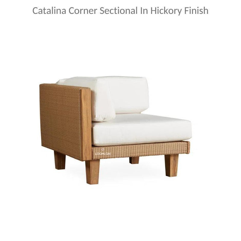 Catalina Corner Sectional Component All Weather Wicker & Teak Outdoor Modulars LOOMLAN By Lloyd Flanders