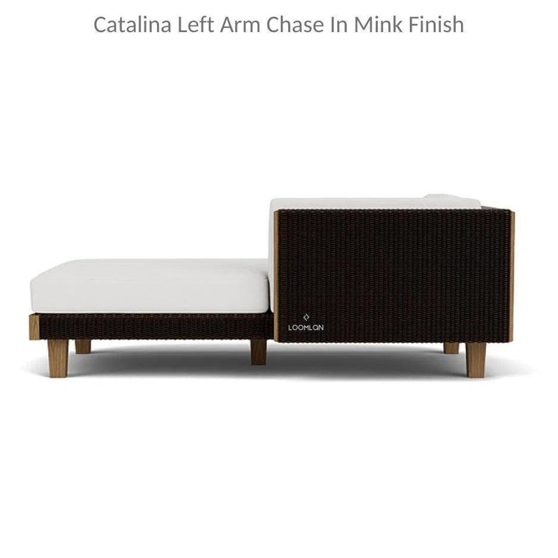 Catalina Left Arm Chaise Sectional Sofa Wicker Made in USA Lloyd Flanders Outdoor Modulars LOOMLAN By Lloyd Flanders