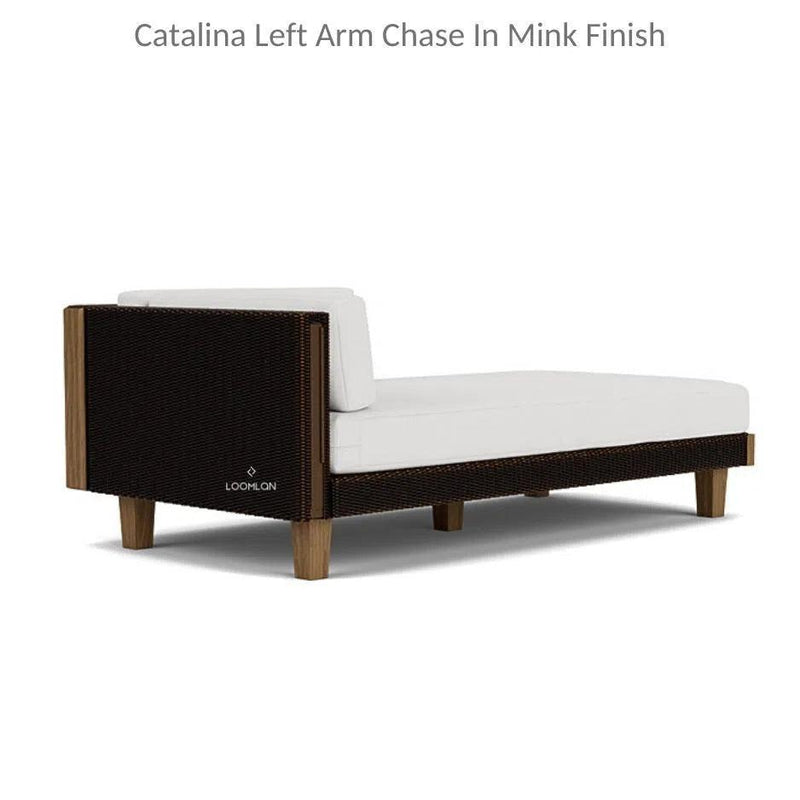 Catalina Left Arm Chaise Sectional Sofa Wicker Made in USA Lloyd Flanders Outdoor Modulars LOOMLAN By Lloyd Flanders