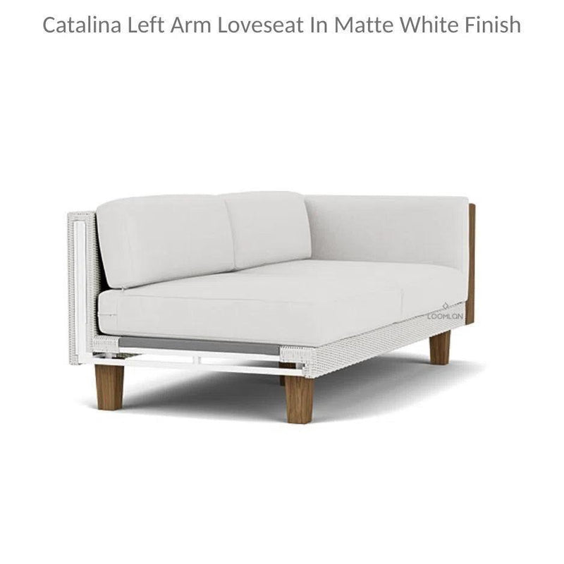 Catalina Left Arm Loveseat Sectional All Weather Wicker Furniture Outdoor Modulars LOOMLAN By Lloyd Flanders