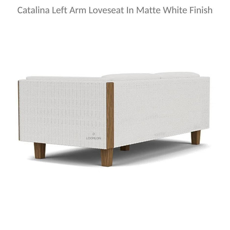 Catalina Left Arm Loveseat Sectional All Weather Wicker Furniture Outdoor Modulars LOOMLAN By Lloyd Flanders