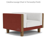 Catalina Lounge Chair All Weather Wicker and Teak Wood Made in USA Outdoor Lounge Chairs LOOMLAN By Lloyd Flanders