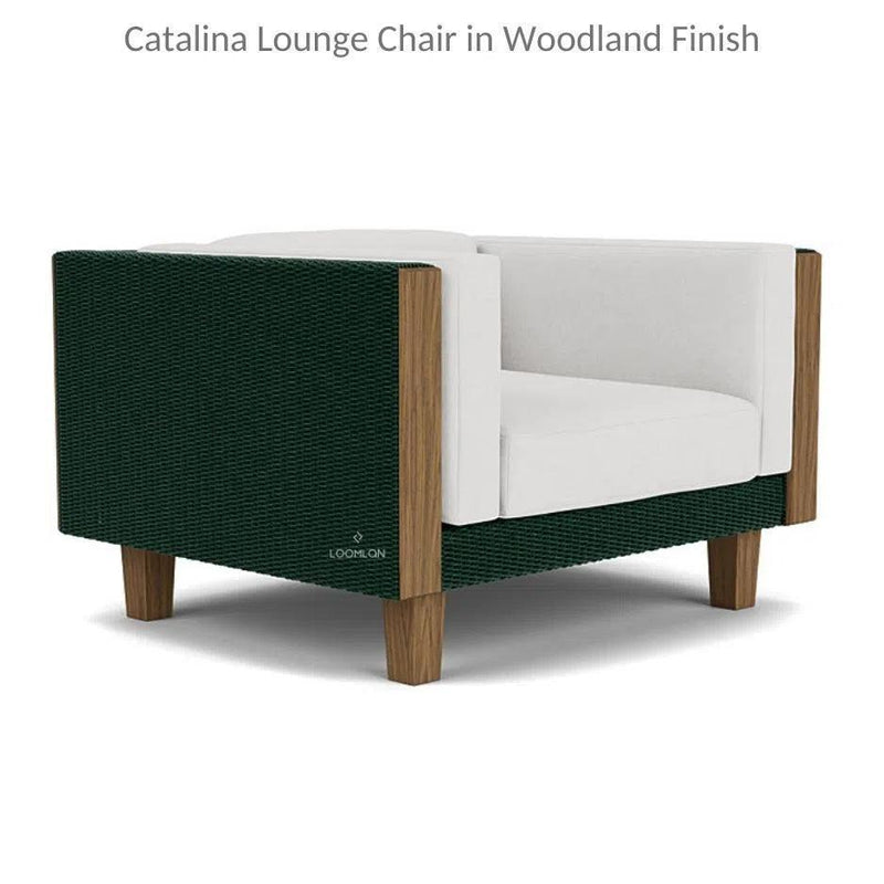 Catalina Lounge Chair All Weather Wicker and Teak Wood Made in USA Outdoor Lounge Chairs LOOMLAN By Lloyd Flanders