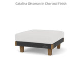 Catalina Ottoman All Weather Wicker and Teak Wood Made in USA Outdoor Ottomans LOOMLAN By Lloyd Flanders