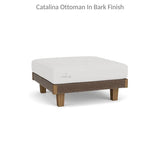 Catalina Ottoman All Weather Wicker and Teak Wood Made in USA Outdoor Ottomans LOOMLAN By Lloyd Flanders