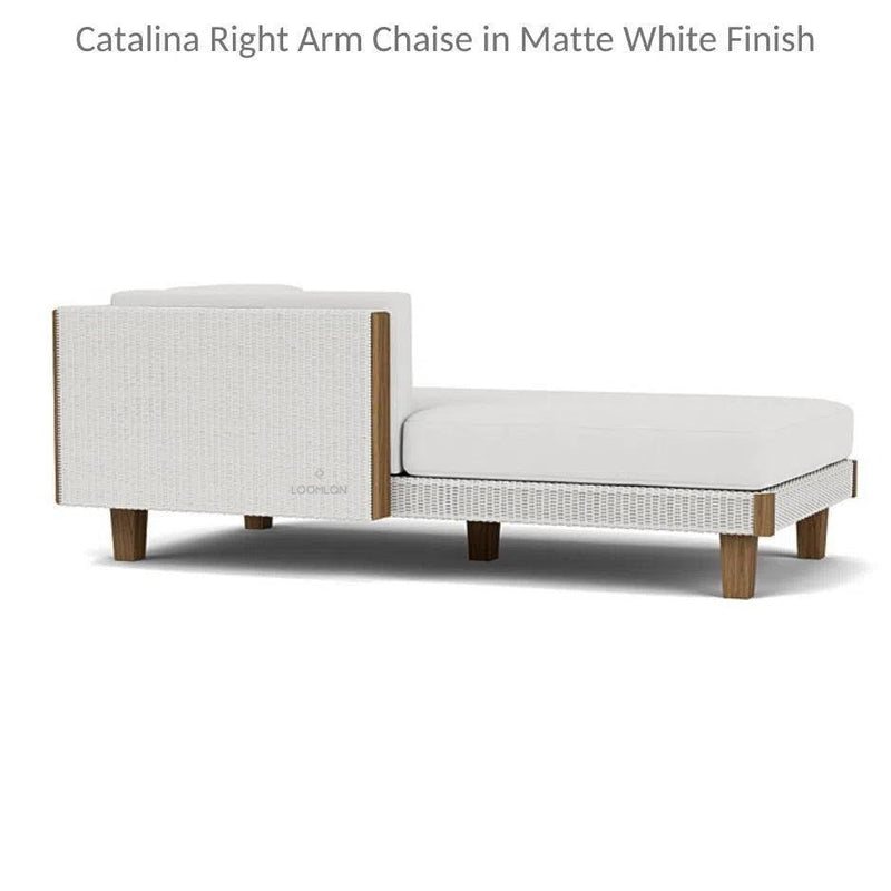 Catalina Right Arm Chaise Sectional Sofa Wicker Made in USA Lloyd Flanders Outdoor Modulars LOOMLAN By Lloyd Flanders