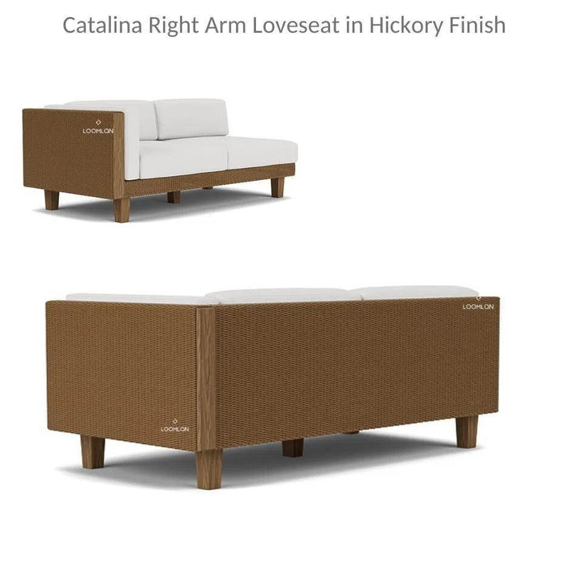 Catalina Right Arm Loveseat Sectional All Weather Wicker Furniture Outdoor Modulars LOOMLAN By Lloyd Flanders