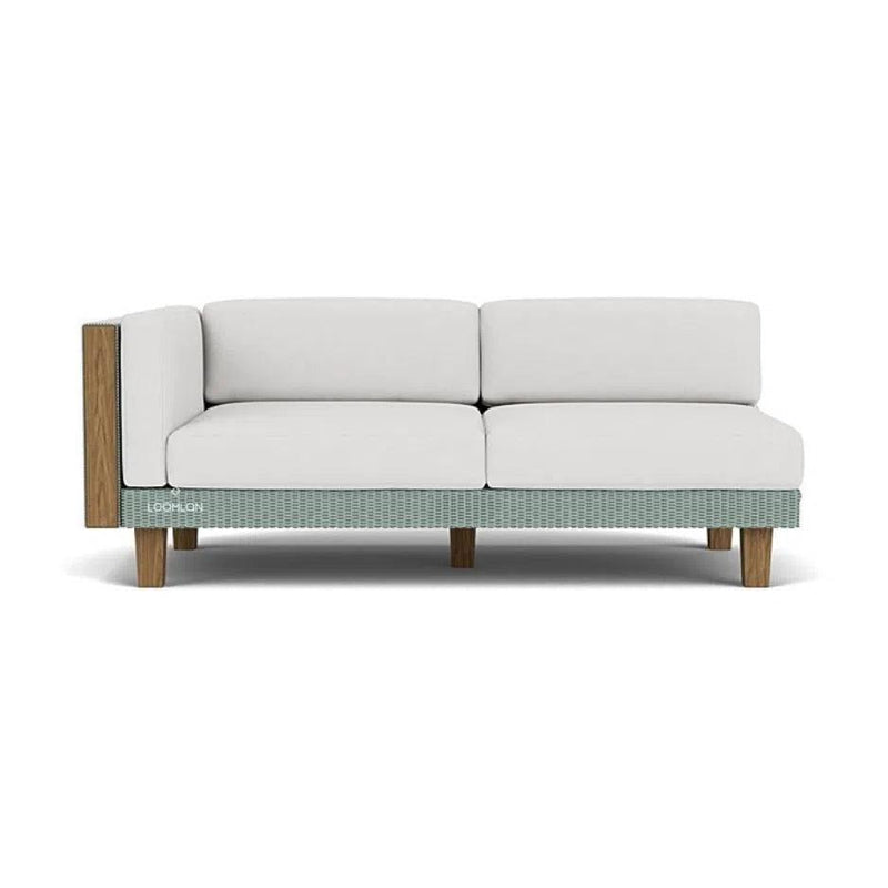 Catalina Right Arm Loveseat Sectional All Weather Wicker Furniture Outdoor Modulars LOOMLAN By Lloyd Flanders