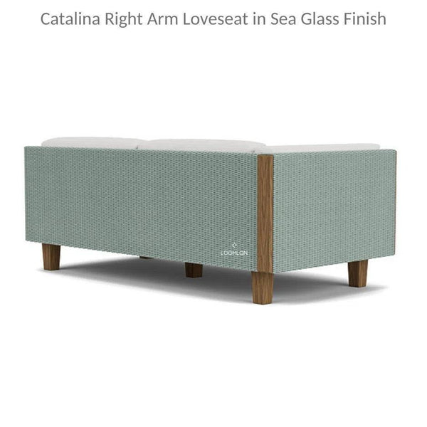 Catalina Right Arm Loveseat Sectional All Weather Wicker Furniture Outdoor Modulars LOOMLAN By Lloyd Flanders