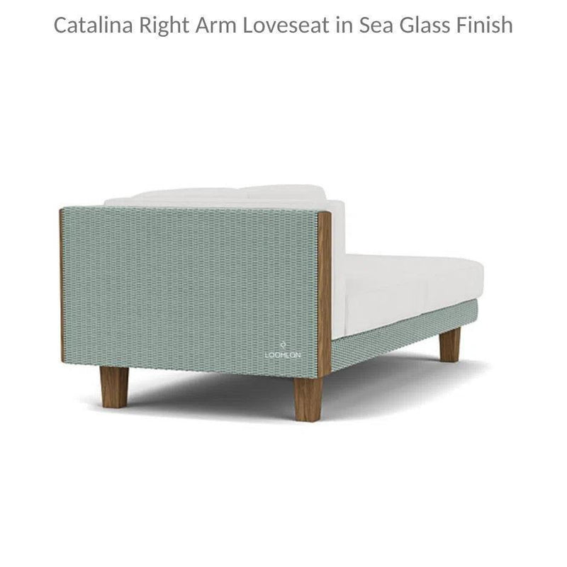 Catalina Right Arm Loveseat Sectional All Weather Wicker Furniture Outdoor Modulars LOOMLAN By Lloyd Flanders