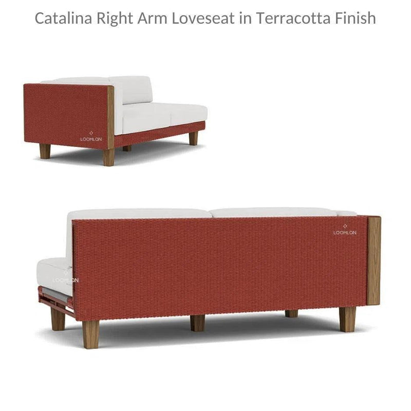 Catalina Right Arm Loveseat Sectional All Weather Wicker Furniture Outdoor Modulars LOOMLAN By Lloyd Flanders