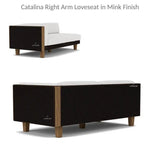 Catalina Right Arm Loveseat Sectional All Weather Wicker Furniture Outdoor Modulars LOOMLAN By Lloyd Flanders