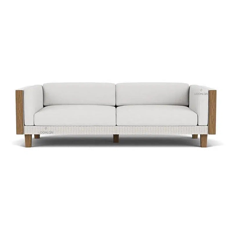 Catalina Sofa All Weather Wicker and Teak Furniture Made in USA Outdoor Sofas & Loveseats LOOMLAN By Lloyd Flanders