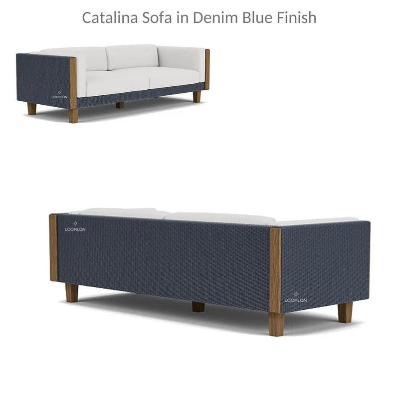 Catalina Sofa All Weather Wicker and Teak Furniture Made in USA Outdoor Sofas & Loveseats LOOMLAN By Lloyd Flanders