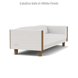 Catalina Wicker 90" Sofa With Teak Tables Made In USA Lloyd Flanders Outdoor Lounge Sets LOOMLAN By Lloyd Flanders