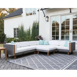 Catalina Wicker Sectional With Ottoman and End Table Patio Set Outdoor Lounge Sets LOOMLAN By Lloyd Flanders