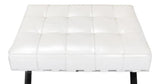 Catalunya Bench White Leather Silver Frame Bedroom Benches LOOMLAN By Sarreid