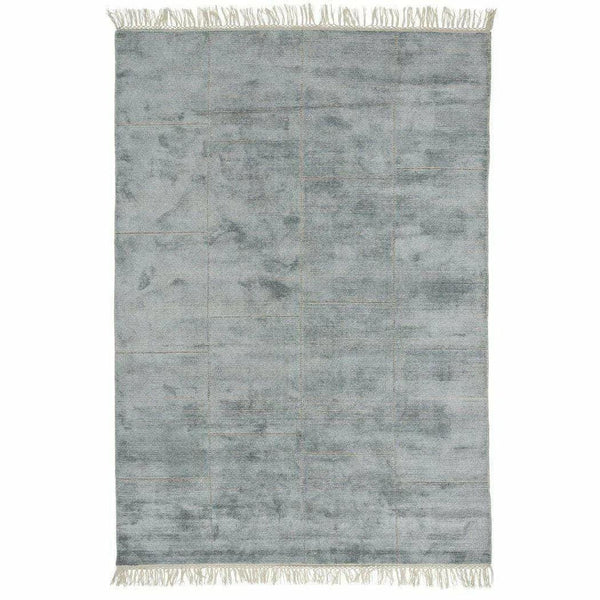 Catania Turquoise Blue Grey Solid Handmade Wool Rug Area Rugs LOOMLAN By Linie Design
