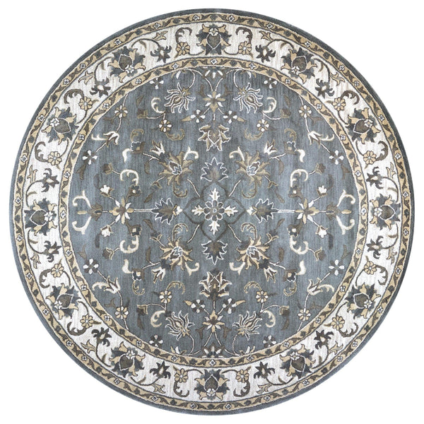 Cati Gray Round Area Rugs For Dining Room Area Rugs LOOMLAN By LOOMLAN