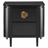 Caviar Black Antique Brass Briallen Black Small Accent Cabinet Accent Cabinets LOOMLAN By Currey & Co