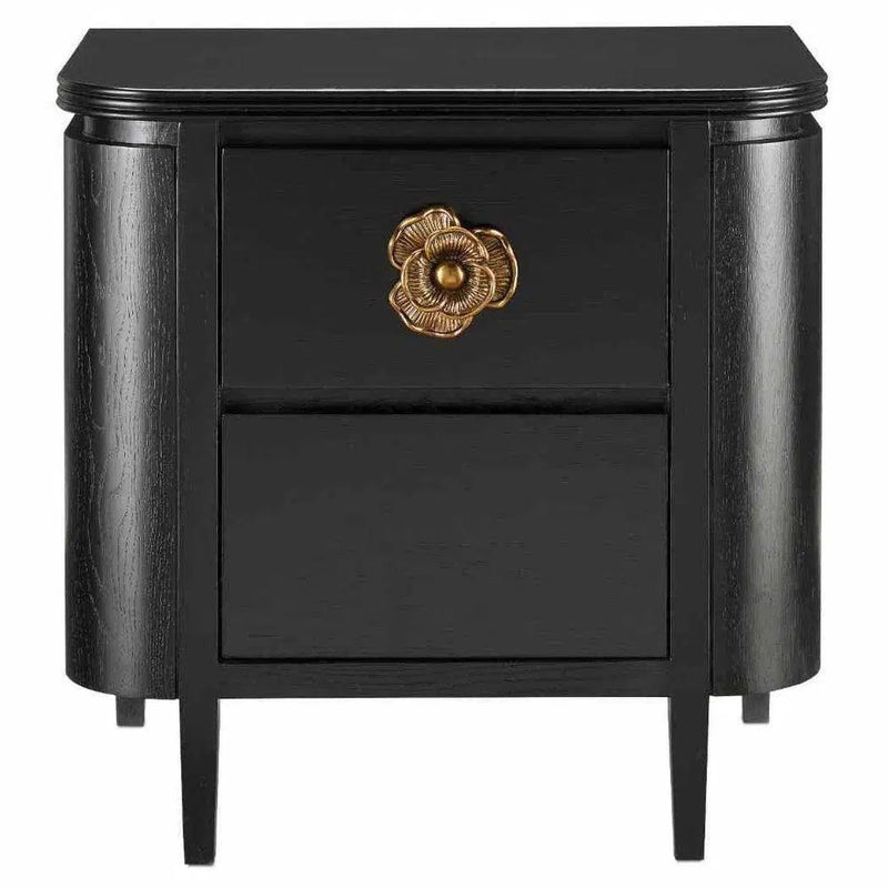 Caviar Black Antique Brass Briallen Black Small Accent Cabinet Accent Cabinets LOOMLAN By Currey & Co