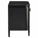 Caviar Black Antique Brass Briallen Black Small Accent Cabinet Accent Cabinets LOOMLAN By Currey & Co