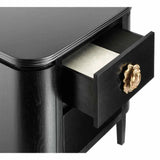 Caviar Black Antique Brass Briallen Black Small Accent Cabinet Accent Cabinets LOOMLAN By Currey & Co