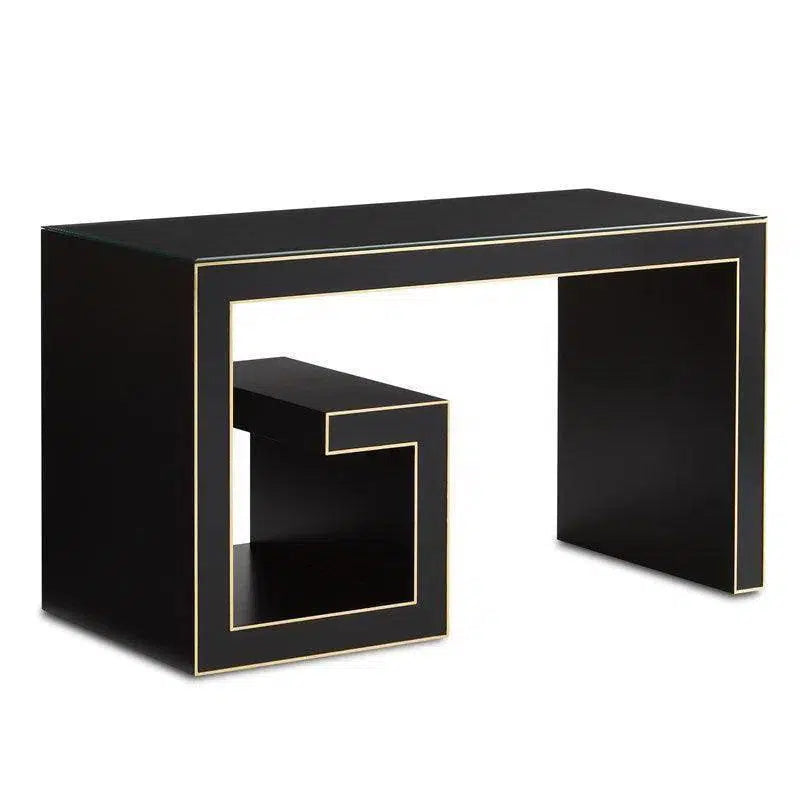 Caviar Black Gold Artemis Writing Desk Barry Goralnick Home Office Desks LOOMLAN By Currey & Co