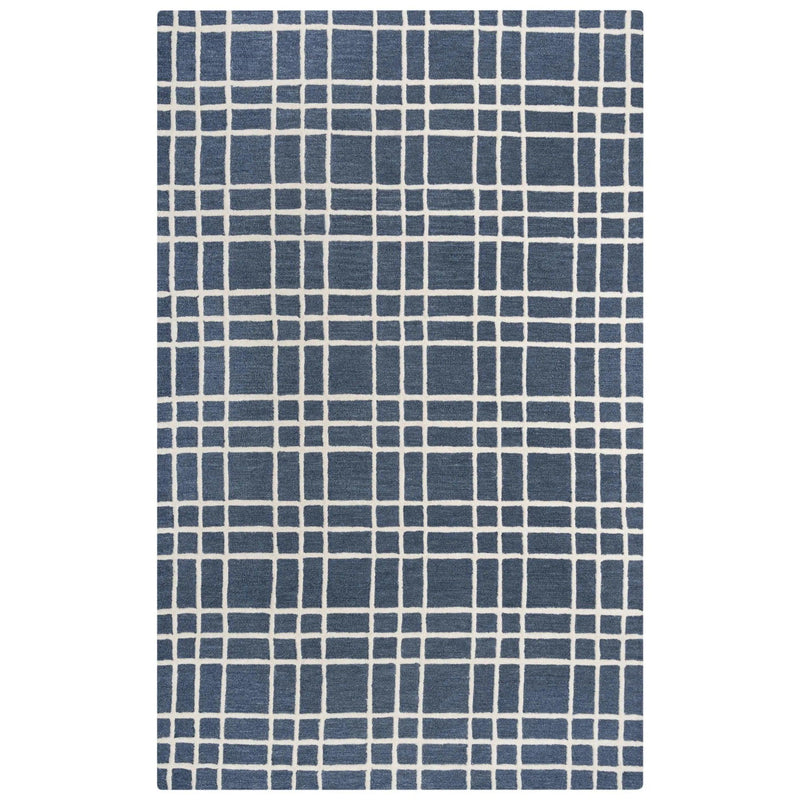 Ceas Plaid Blue Living Room Rug Area Rugs LOOMLAN By LOOMLAN