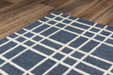 Ceas Plaid Blue Living Room Rug Area Rugs LOOMLAN By LOOMLAN