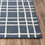 Ceas Plaid Blue Living Room Rug Area Rugs LOOMLAN By LOOMLAN